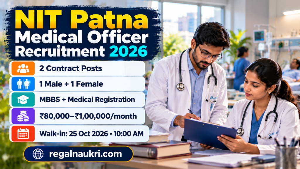 NIT Patna Medical Officer Recruitment 2026 for 2 contractual posts