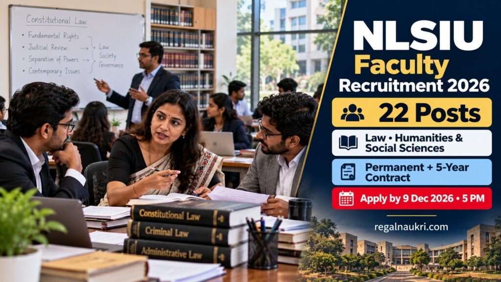 NLSIU Faculty Recruitment 2026 for 22 Assistant Professor posts