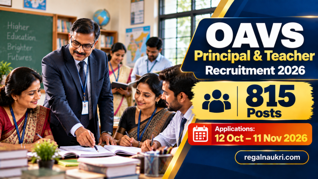 OAVS Principal and Teacher Recruitment 2026 for 815 Posts