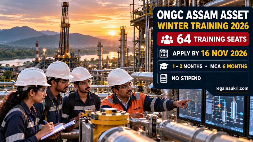 ONGC Assam Asset Winter Training 2026 for 64 training seats