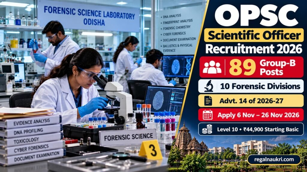 OPSC Scientific Officer Recruitment 2026 for 89 Group-B posts