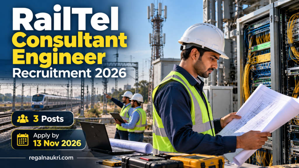 RailTel Consultant Engineer Recruitment 2026 for 3 contractual engineering posts