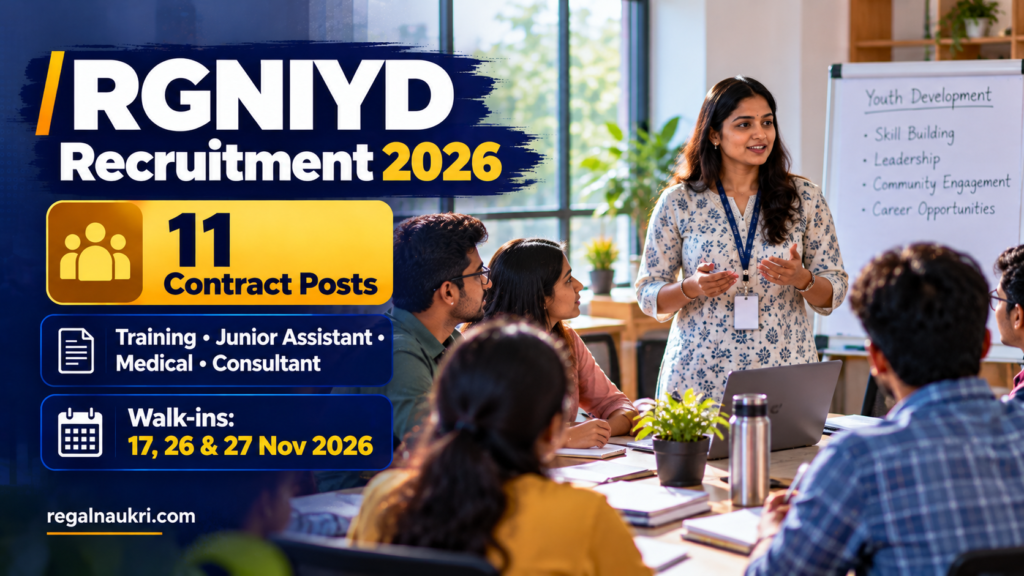 RGNIYD Recruitment 2026 for 11 contractual posts