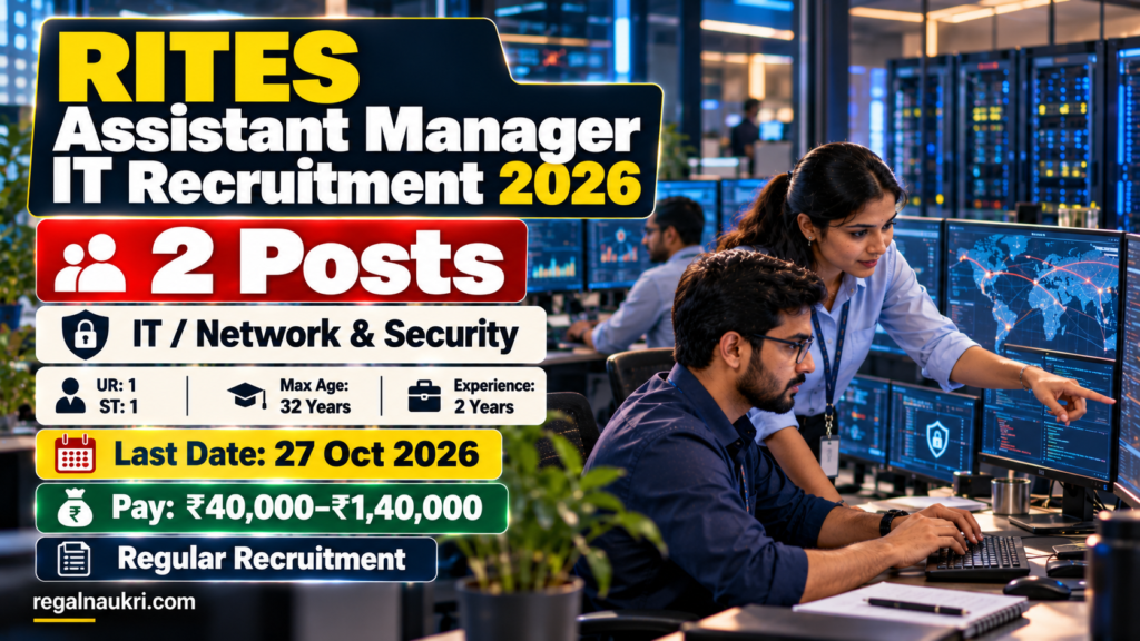 RITES Assistant Manager IT Network Security Recruitment 2026 for 2 posts