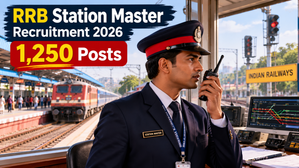 RRB Station Master Recruitment 2026 for about 1,250 posts