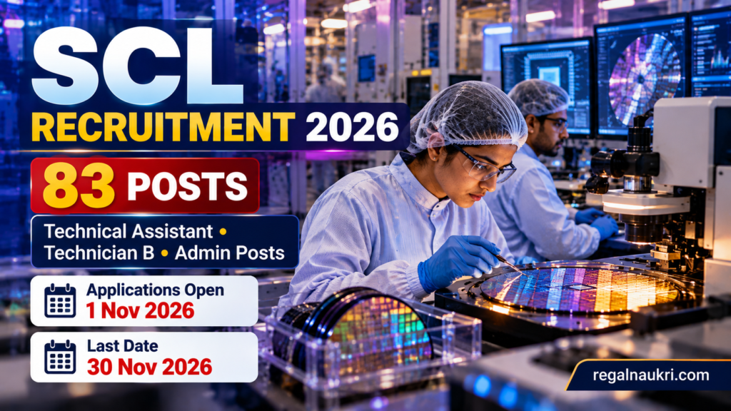 SCL Recruitment 2026 for 83 Technical Assistant Technician B and administrative posts