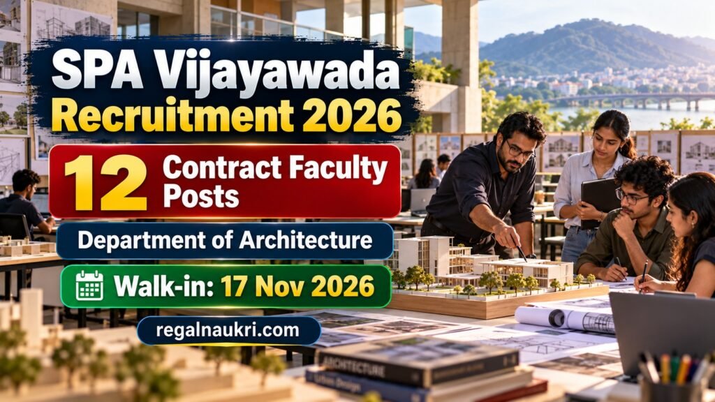 SPA Vijayawada Recruitment 2026 for 12 Contract Faculty posts in Architecture