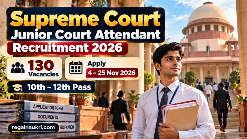 Supreme Court Junior Court Attendant Recruitment 2026 for 130 posts