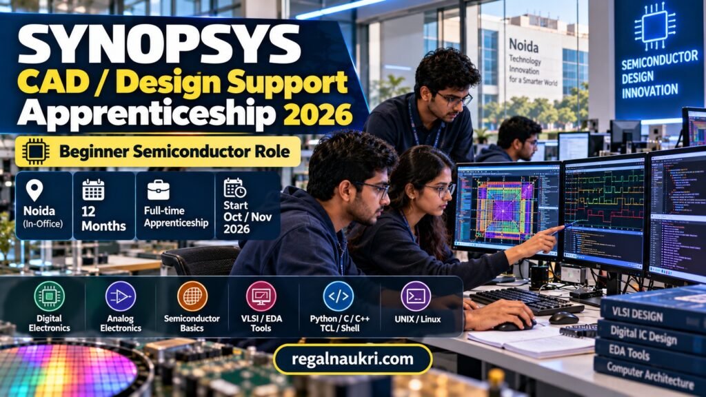 Synopsys CAD Design Support Apprenticeship 2026 beginner semiconductor role Noida