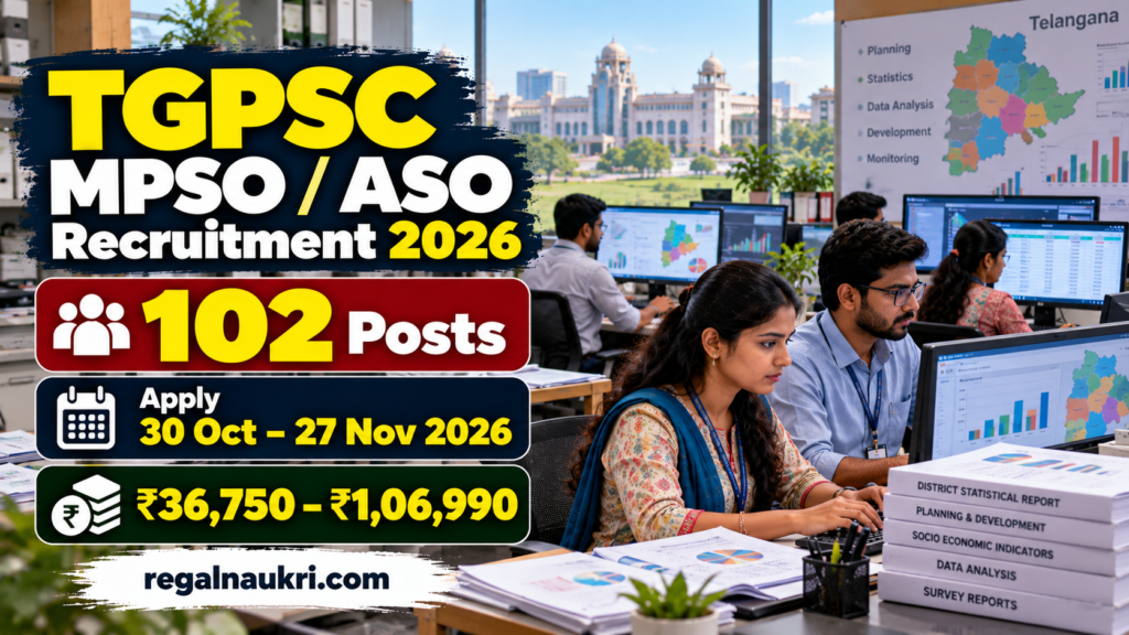 TGPSC MPSO ASO Recruitment 2026 for 102 statistical officer posts
