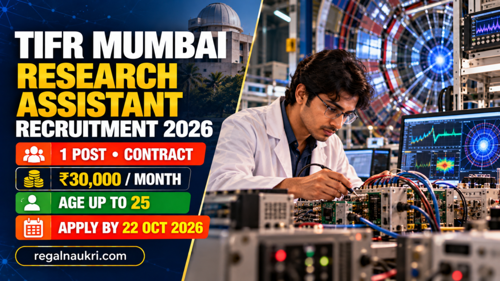 TIFR Mumbai Research Assistant Recruitment 2026 for 1 CMS project post