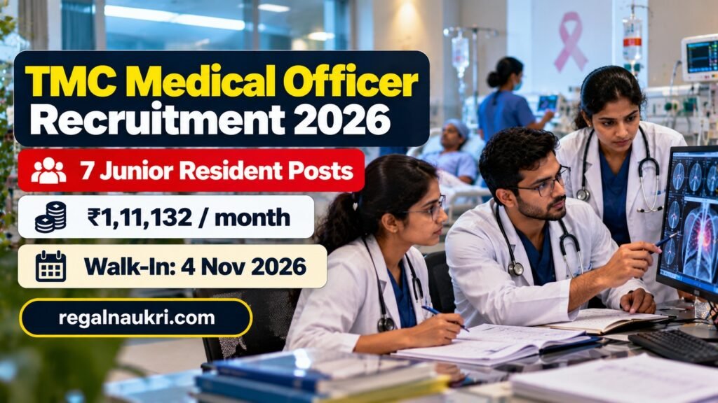 TMC Medical Officer Recruitment 2026 for 7 Junior Resident posts in Muzaffarpur