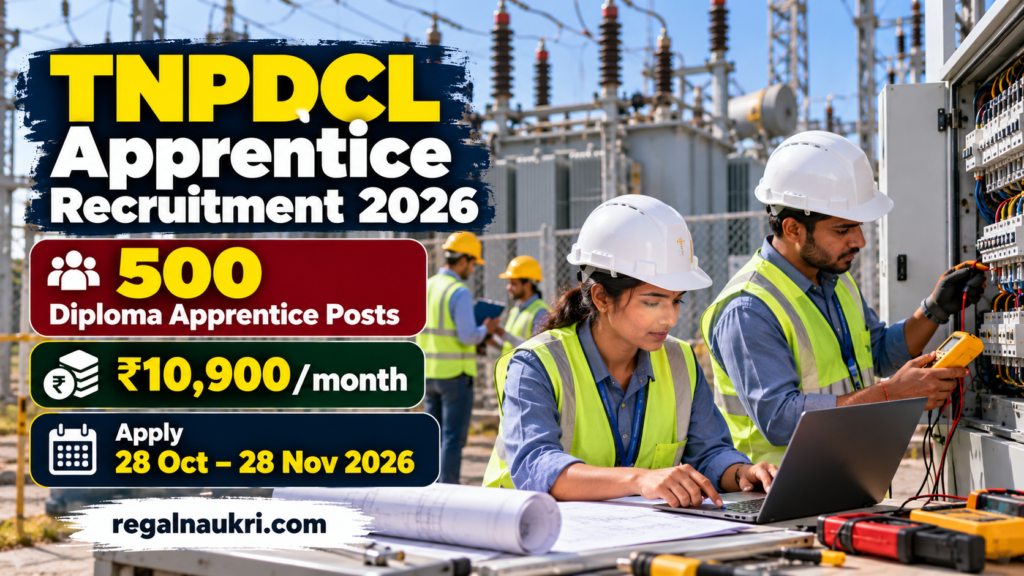 TNPDCL Diploma Apprentice Recruitment 2026 for 500 engineering posts
