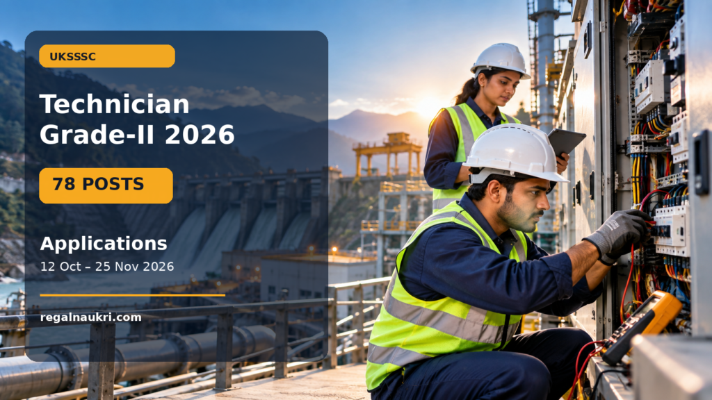 UKSSSC Technician Grade-II Recruitment 2026 for 78 PTCUL and UJVNL posts