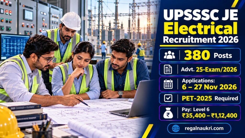 UPSSSC JE Electrical Recruitment 2026 for 380 posts